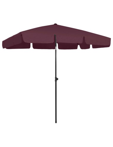 Плажен чадър, бордо червено, 200x125 см - 1