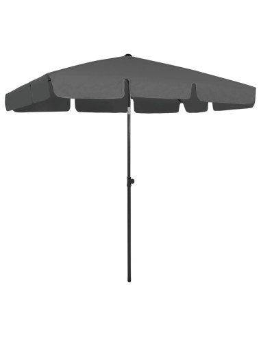 Плажен чадър, антрацит, 200x125 см - 1