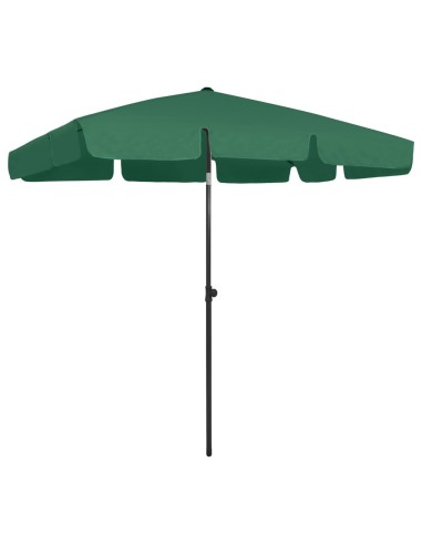 Плажен чадър, зелен, 200x125 см - 1