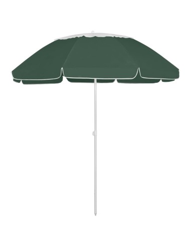 Плажен чадър, зелен, 300 см полиестер - 1