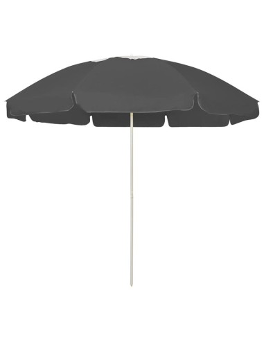 Плажен чадър, антрацит, 240 см полиестер - 1