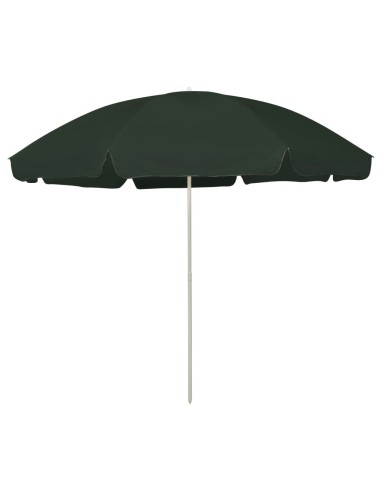Плажен чадър, зелен, 300 см Накланящ - 1