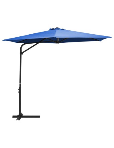 Градински чадър със стоманен прът, 300 см, лазурносин - 1