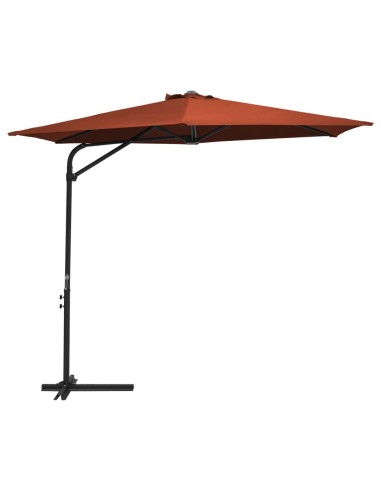 Градински чадър със стоманен прът, 300 см, теракота - 1