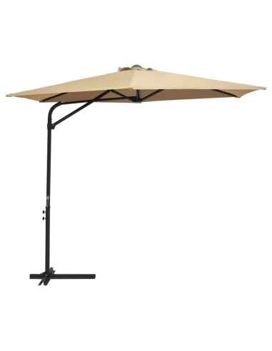 Градински чадър със стоманен прът, 300 см, таупе - 1