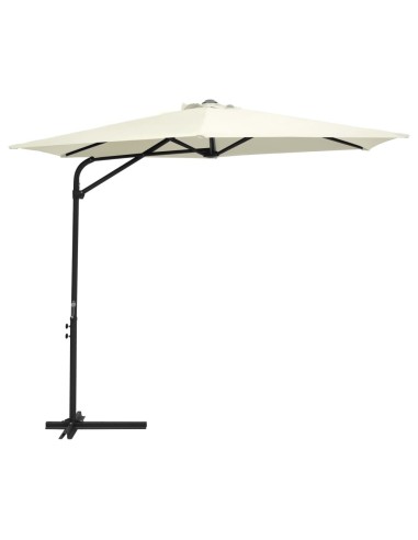 Градински чадър със стоманен прът, 300 см, пясъчнобял - 1