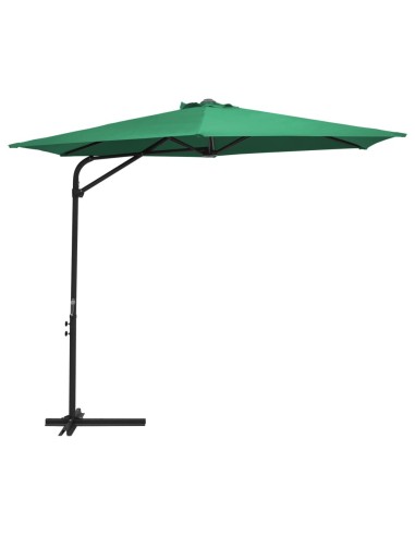 Градински чадър със стоманен прът, 300 см, зелен - 1