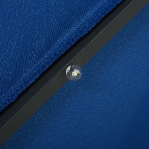 Градински чадър с LED осветление стоманен прът 300 см лазурен - 3