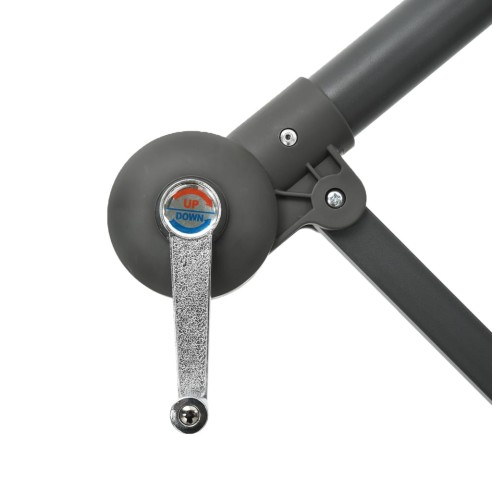 Градински чадър с LED осветление стоманен прът 300 см лазурен - 6