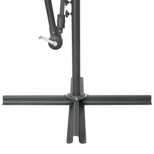 Градински чадър с LED осветление стоманен прът 300 см лазурен - 8