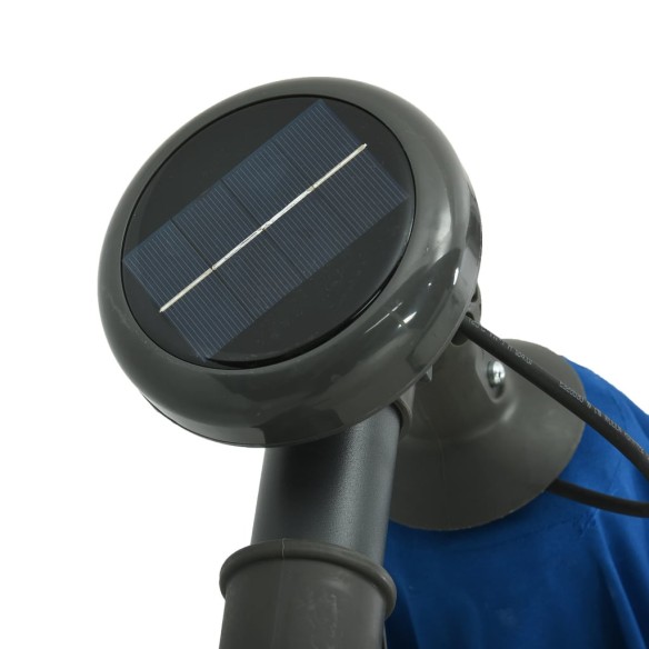 Градински чадър с LED осветление стоманен прът 300 см лазурен - 9