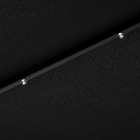 Градински чадър с LED лампички и стоманен прът, 300 см, черен - 2