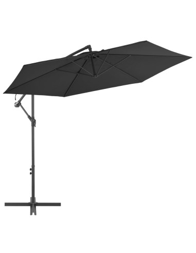 Градински чадър с чупещо рамо и алуминиев прът, 300 см, черен - 1
