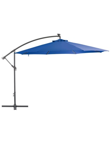 Градински чадър с чупещо рамо и алуминиев прът, 350 см, син - 1
