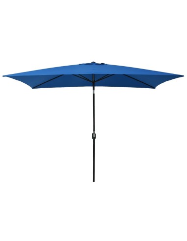 Градински чадър с метален прът, 300x200 см, лазурен - 1