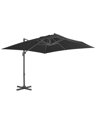 Градински чадър чупещо рамо с алуминиев прът 3x3 м черен - 1