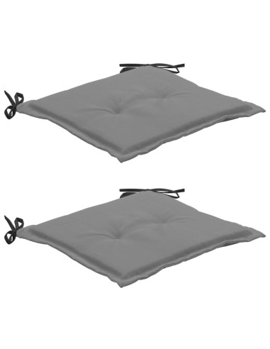 Възглавници за градински столове 2 бр. черно и сиво 50x50x3 см - 1