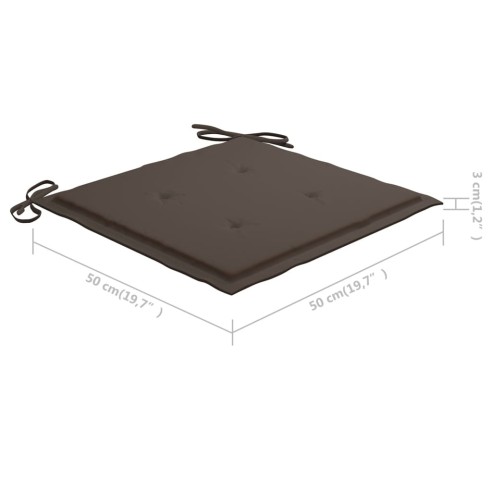 Възглавници за градински столове, 2 бр, таупе, 50x50x3 см - 6