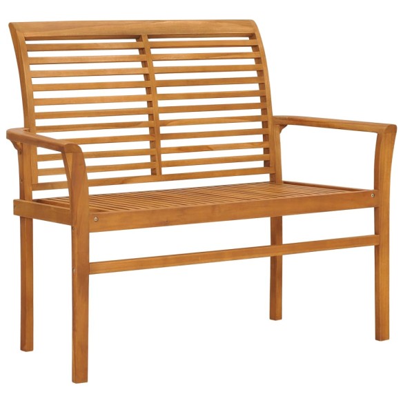 Градинска пейка с черна възглавница, 112 x 55 x 94 см - 3