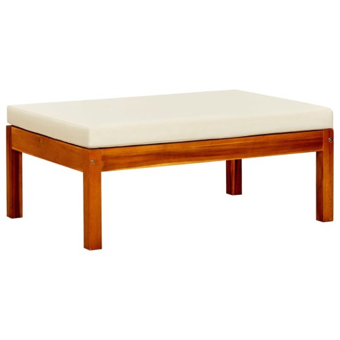 Градинска пейка с маса и табуретки за крака, акация масив - 8