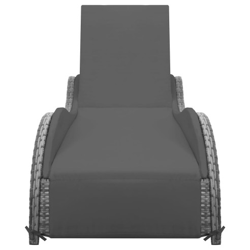 Шезлонг с шалте, полиратан, антрацит - 2