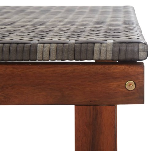 Шезлонг, полиратан и акация масив, сив - 7