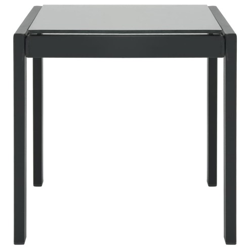 Шезлонги, 2 бр, с масичка, стомана сиви - 4