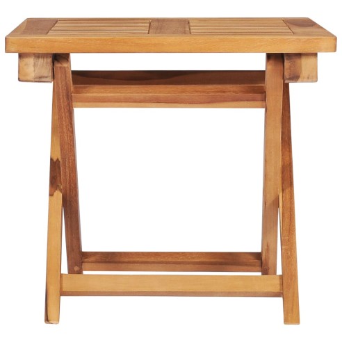 Шезлонг с масичка, тиково дърво масив - 7