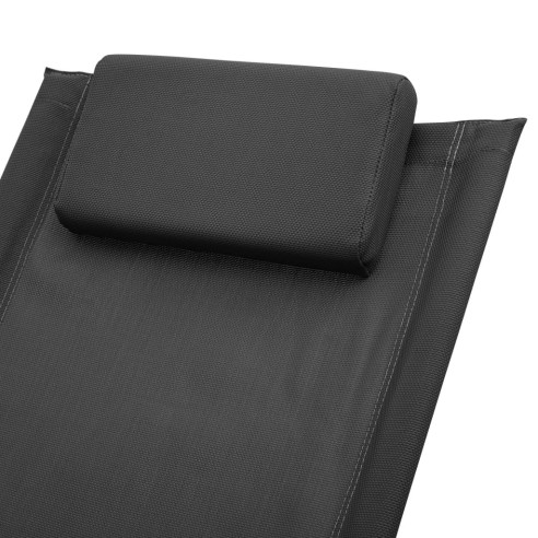 Шезлонг за деца, стомана, черен - 5