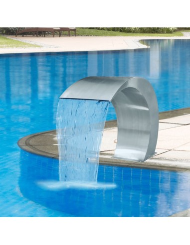 Градински фонтан за басейн, неръждаема стомана, 45x30x60 см - 1