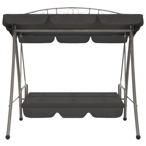 Градинска люлка със сенник, антрацит, 198x120x205 см, стомана - 5