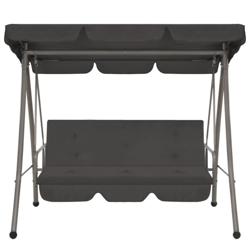 Градинска люлка със сенник, антрацит, 192x118x175 см, стомана - 2