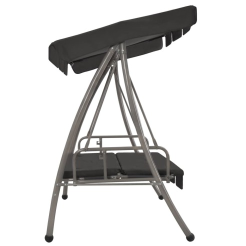 Градинска люлка със сенник, антрацит, 192x118x175 см, стомана - 4