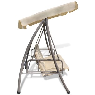 Градинска люлка със сенник, пясъчнобяла 192 x 118 - 1 2