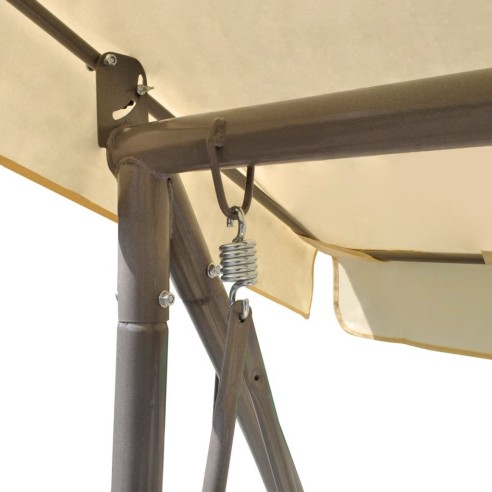 Градинска люлка със сенник, пясъчнобяла 192 x 118 - 5