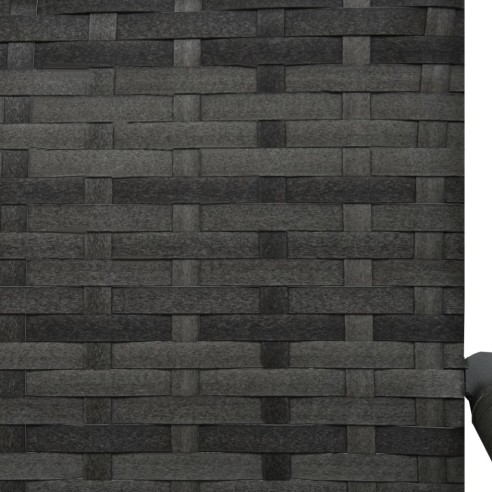 3-местна градинска люлка с навес, полиратан, сива - 7