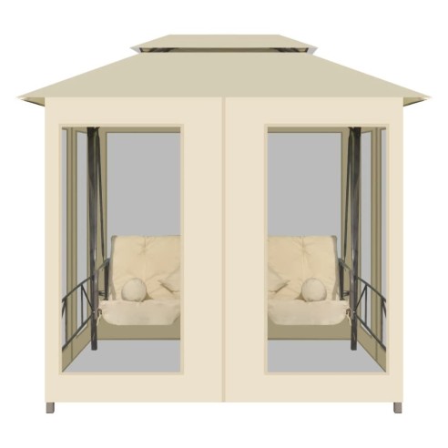 Градинска люлка с шатра, кремавобяла - 2