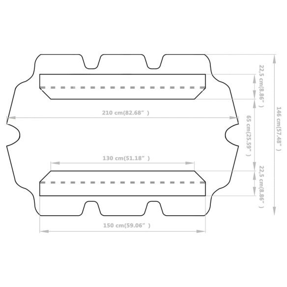 Резервен покрив за градинска люлка теракота 150/130x70/105 cм - 5