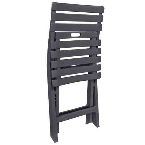 Сгъваем бистро комплект, 3 части, пластмаса, антрацит - 6