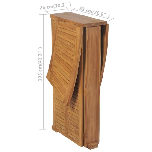 Бистро комплект със сгъваеми столове, 3 части, тик масив - 17