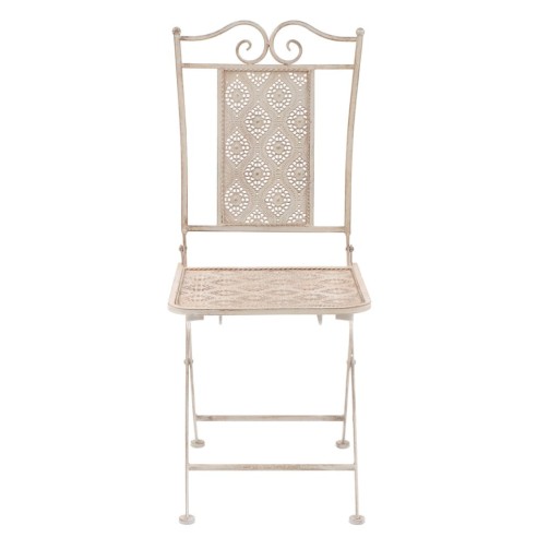 Градински бистро комплект, 3 части, стомана, бял - 5