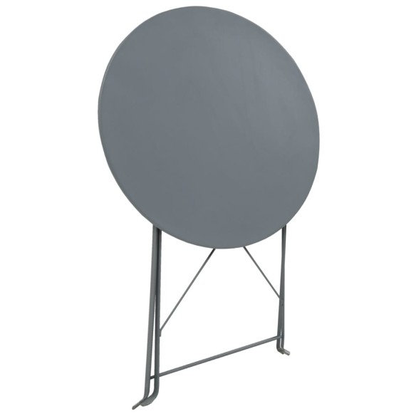 Градински бистро комплект сив, 3 части, маса 60 x 71 см - 3