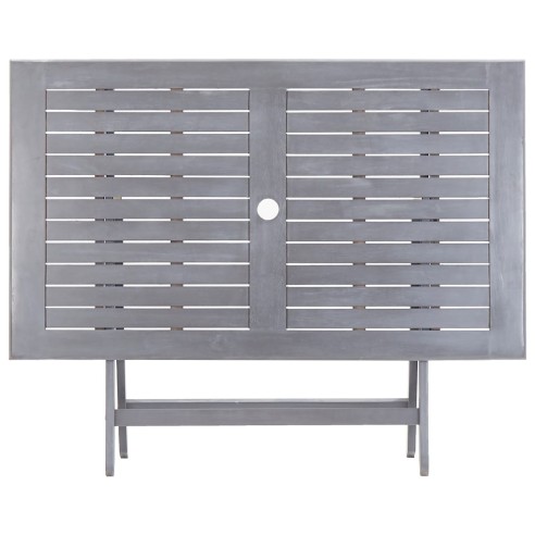 Градински трапезен комплект, 7 части, акация масив, сив - 5