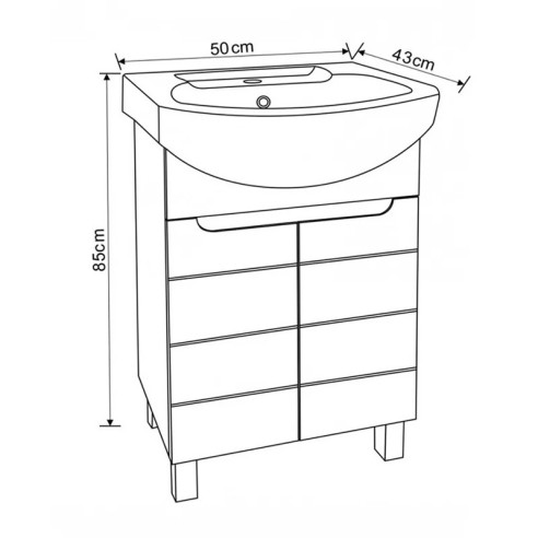 Шкаф за баня с умивалник Лего New 5041 INTER CERAMIC - 2