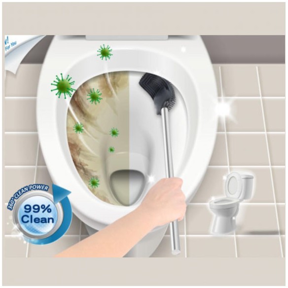 Комплект тоалетен кош за баня 6л с четка INTER CERAMIC - 2