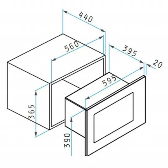 Микровълнова фурна за вграждане 30 Inox PYRAMIS - 2