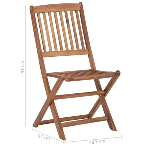 Сгъваеми градински столове, 2 бр., 48,5 x 57 x 91 см - 7