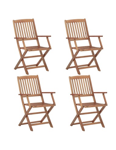Сгъваеми градински столове, 4 бр., 54 x 57 x 91 см масив - 1