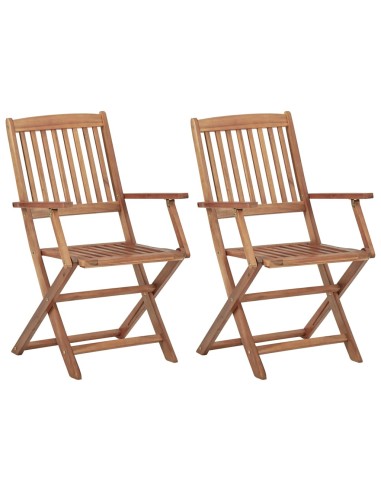 Сгъваеми градински столове, 2 бр., 54 x 57 x 91 см - 1