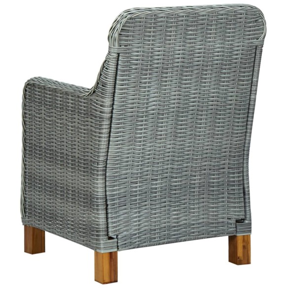 Градински столове с възглавници, 2 бр., 62 x 65 x 92 см, светлосиви - 6